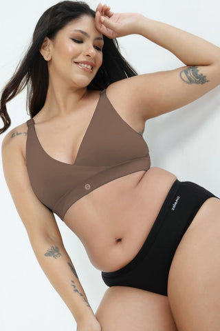 247 Extra Support Cotton Feeding Bra with Adjuster - Mocha