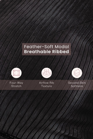 Sera Broad-Rib Bra - Black