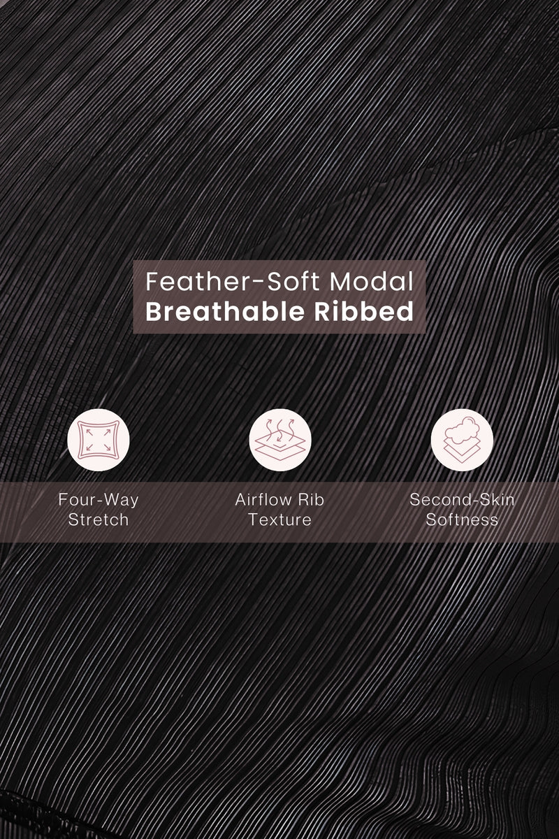 Sera Broad-Rib Bra - Black