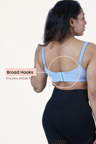 M-Blue Padded Bra detail; luxurious breathable modal fabric ensures skin comfort.