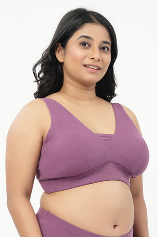 Sera Fine-Rib Bra Pack of 3 - (Pink , Purple & Dark Berry)