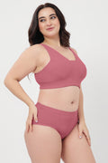 Sera Fine Rib Mid Rise Hipster - Blush