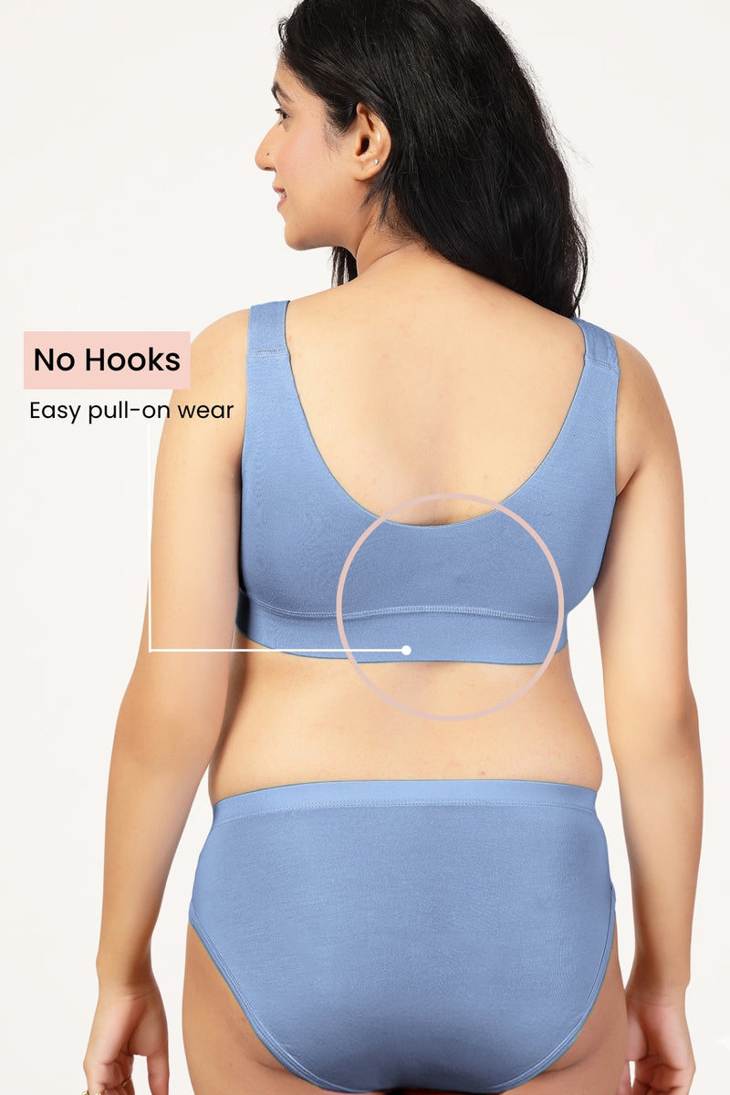 247 (Upgraded) Cornflower Blue Modal Padded Maternity Feeding Bra