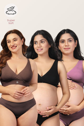 247 Mix & Match Pack of 3 Feeding Bra (2 Modal + 1 Cotton)