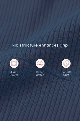 Sera Fine Rib Mid Rise Hipster - Airforce