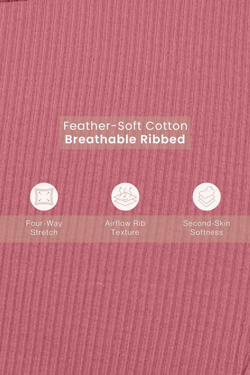 Riva Fine-Rib Cotton Feeding Bra - Blush