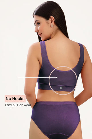 Wine Ruched Bra detail; fabric density ensures the garment offers durability.