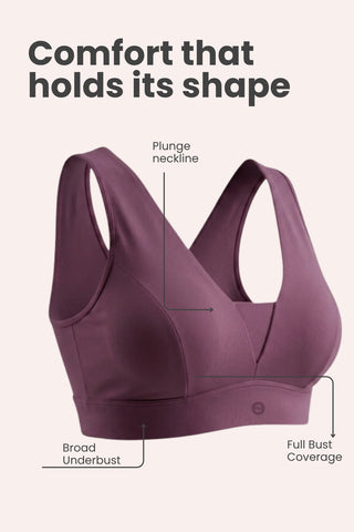 Natural Shape Cotton Bra Pack of 3 - (Purple, Lavender & Dark Skin)