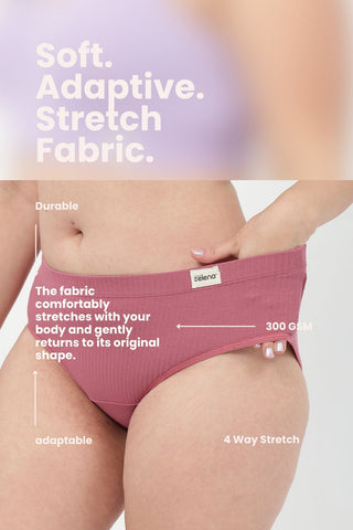 Sera Broad Rib Mid Rise Hipster - Blush