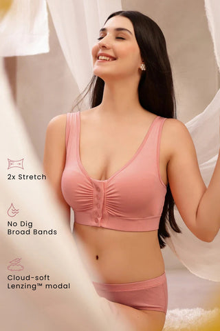 Onion Front-Open Bra; perfect for relaxed wear at home and comfortable lounging.