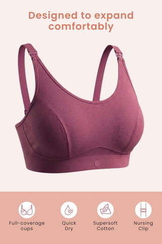 SecureFit Cotton Non-Padded Feeding Bra - Blush