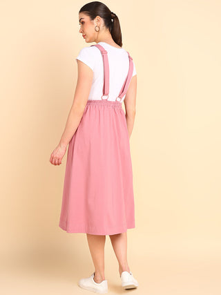 Pretty Pink Skirt; functional pockets increase practicality for daily motherhood tasks.