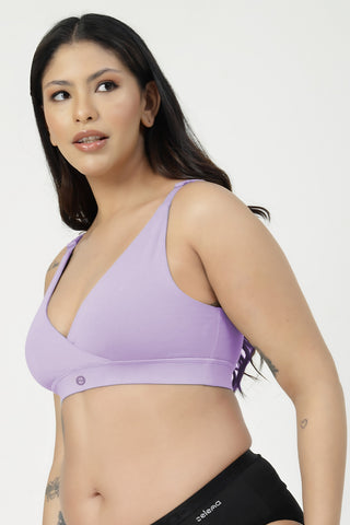 247 Extra Support Cotton Feeding Bra with Adjuster - Lavender