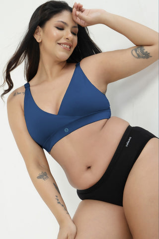 247 Extra Support Cotton Feeding Bra with Adjuster - Airforce