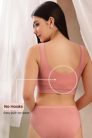 Onion Ruched Bra detail; elastane inclusion ensures the fabric retains stretch over time.