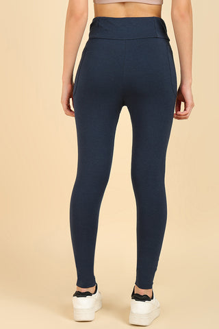 High Waist Navy Blue Mom Legging