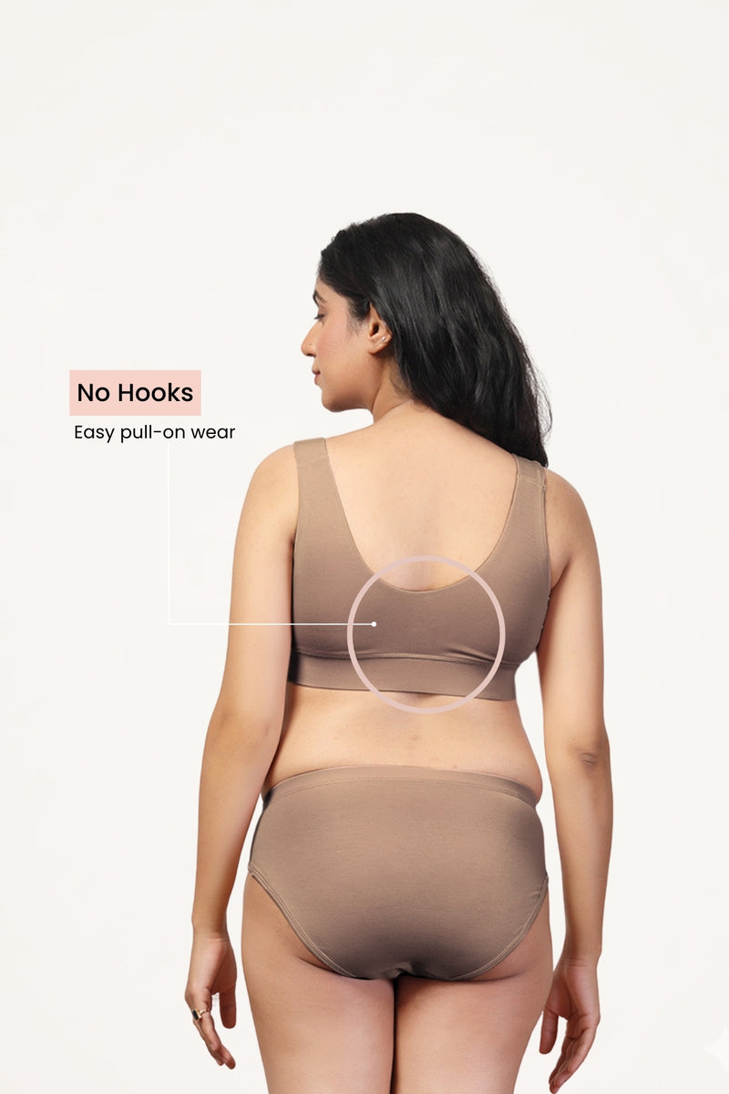 247 (Upgraded) Light Coco Modal Padded Maternity Feeding Bra