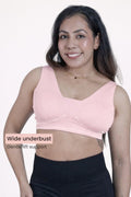 Fixed Padded Modal Maternity Bra with Support - Light Pink