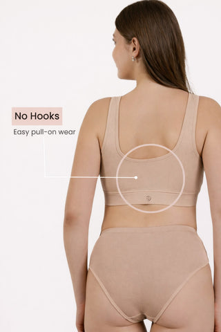 Ruched Modal Front-Open Bra - Light Skin