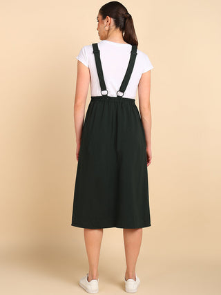Bottle Green Cotton Jersey Skirt; soft 100% cotton provides comfort throughout the day.