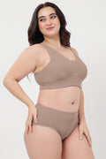 Sera Fine Rib Mid Rise Hipster - Skin