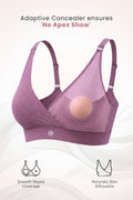 247 Extra Support Cotton Feeding Bra with Adjuster - Melange Purple