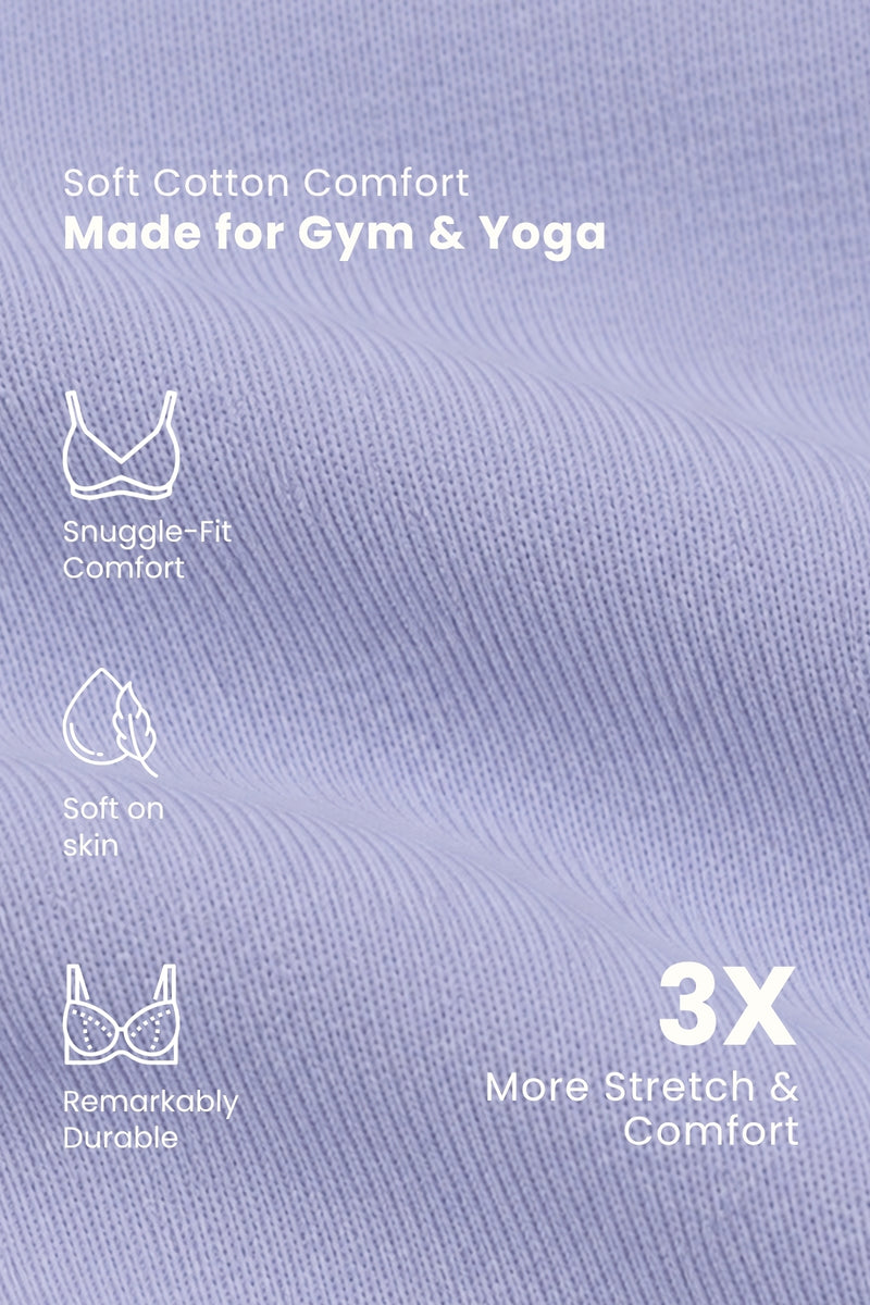 Sculpt & Lift Cotton Sports Bra - M-Blue