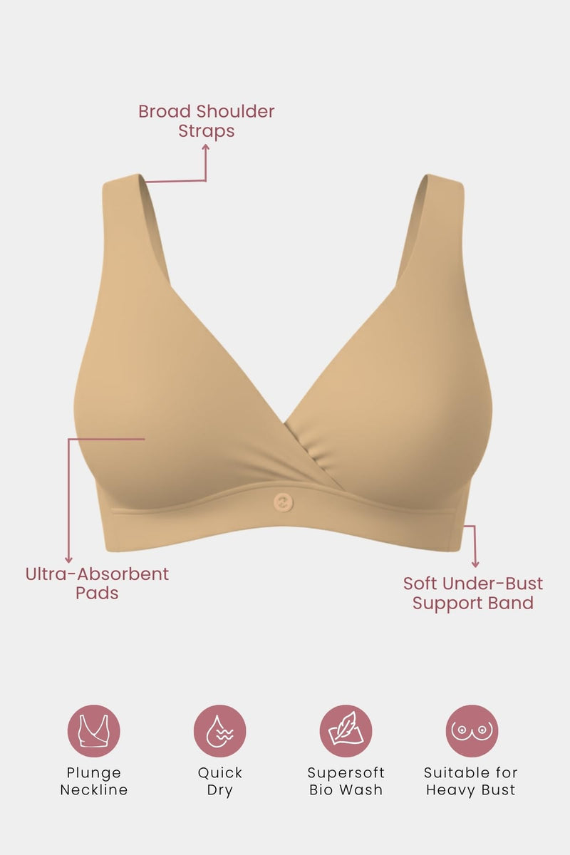 247 (Upgraded) Skin Color Modal Padded Maternity Feeding Bra