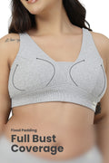 Natural Shape Fine Rib Bra - Grey Melange