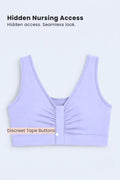 Ruched Tape-Button Nursing Bra - Mist