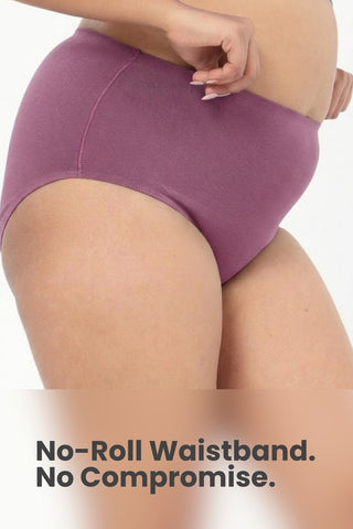 The Invisible Panty Pack Of 3 (Cotton | High Rise | Black, Dark Grey & Mauve)