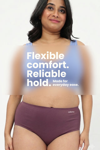 The Invisible Panty Pack Of 3 (Cotton | High Rise | Black, Dark Grey & Mauve)