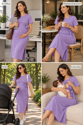 Mario Rib Zipless Feeding Dress - Purple