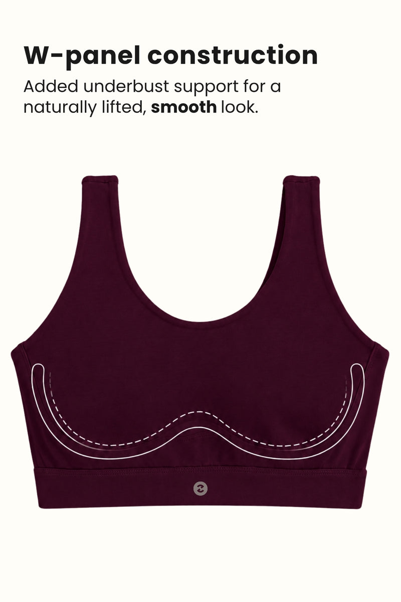 Sculpt & Lift Cotton Sports Bra - Wine