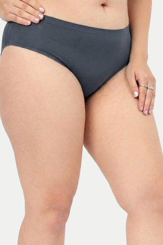 Cotton Bonded Mid-Rise Hipster - Dark Grey