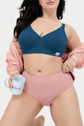Lira Ribbed Cotton Nursing Padded Bra - Airforce