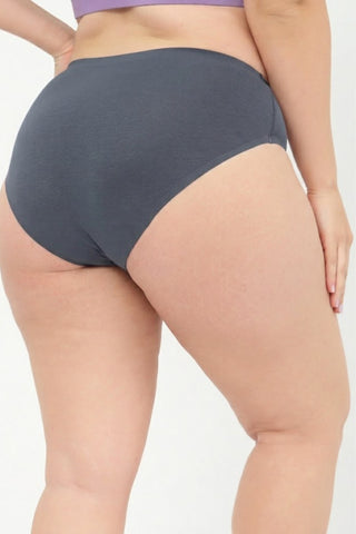 Cotton Bonded Mid-Rise Hipster - Dark Grey