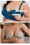 Lira Ribbed Cotton Nursing Padded Bra - Airforce
