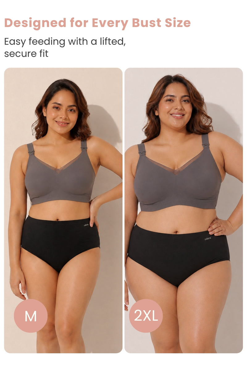 Sculpt & Lift Powermesh Nursing Bra - Chrome