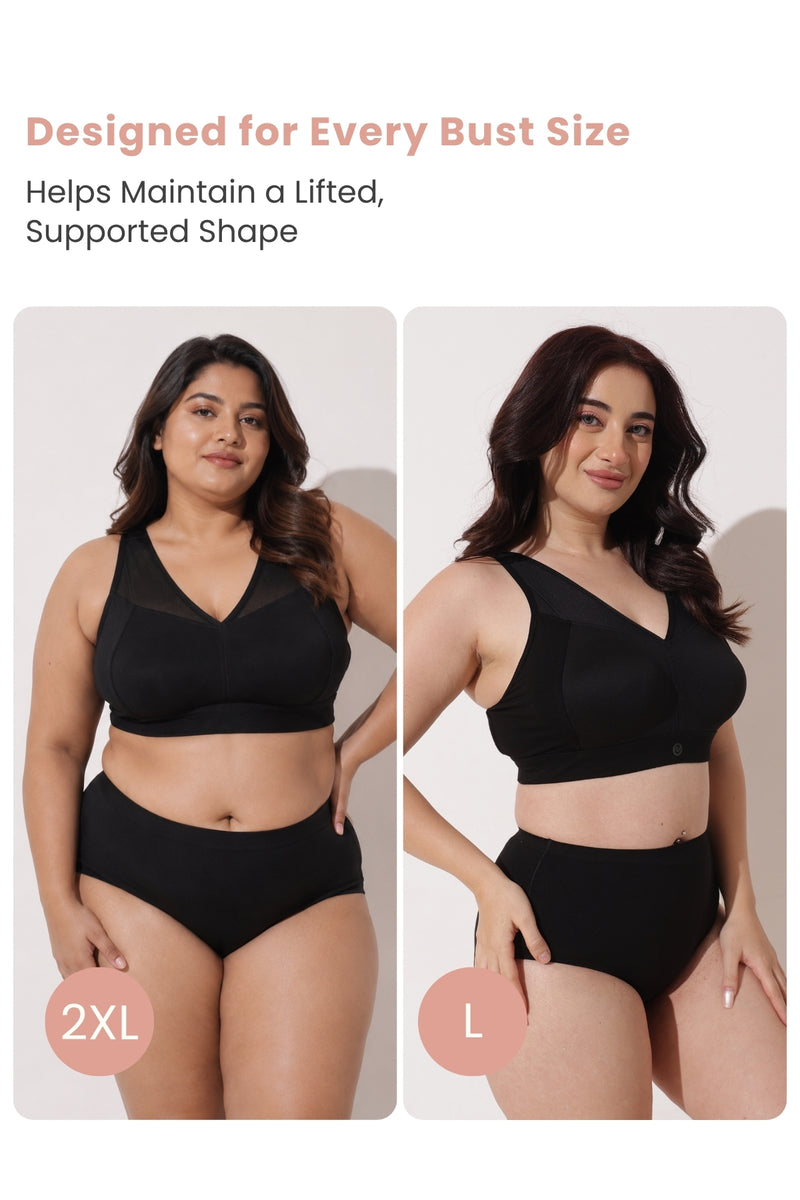 Sculpt & Lift Powermesh Bra - Black