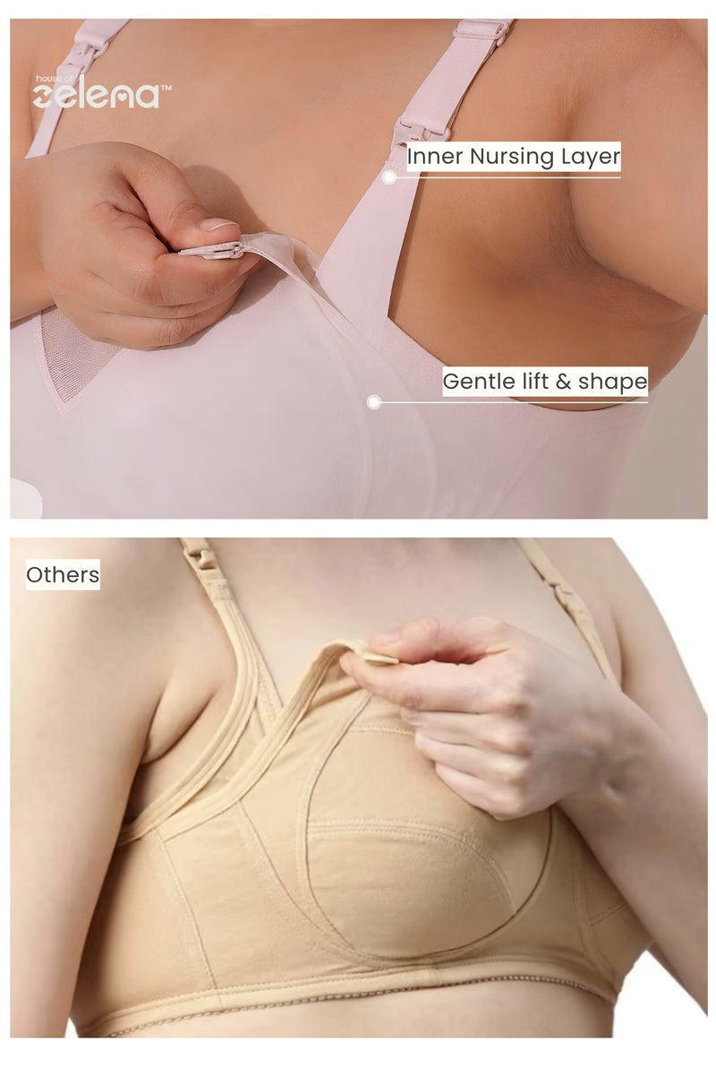 Sculpt & Lift Powermesh Nursing Bra - Blush