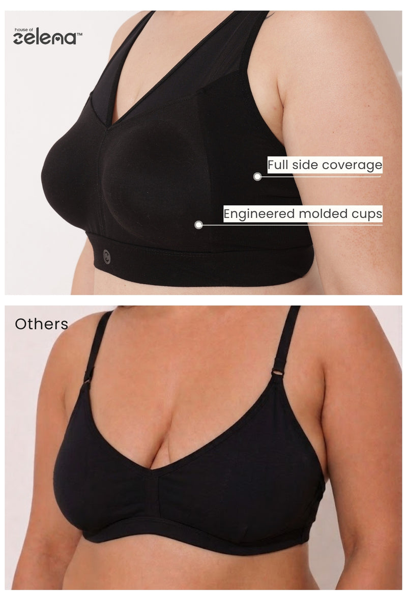 Sculpt & Lift Powermesh Bra - Black