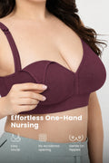 Lira Ribbed Cotton Nursing Padded Bra - Dark Berry