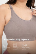 Riva Fine-Rib Cotton Feeding Bra - Dark Skin