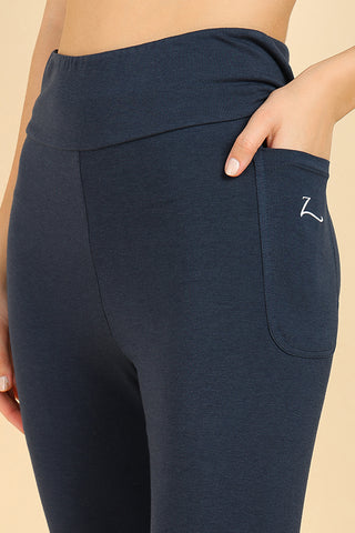 High Waist Navy Blue Mom Legging