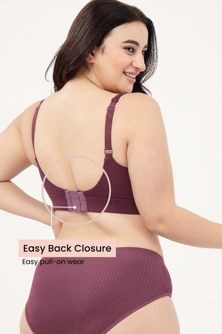 Sera Broad-Rib Bra - Dark Berry