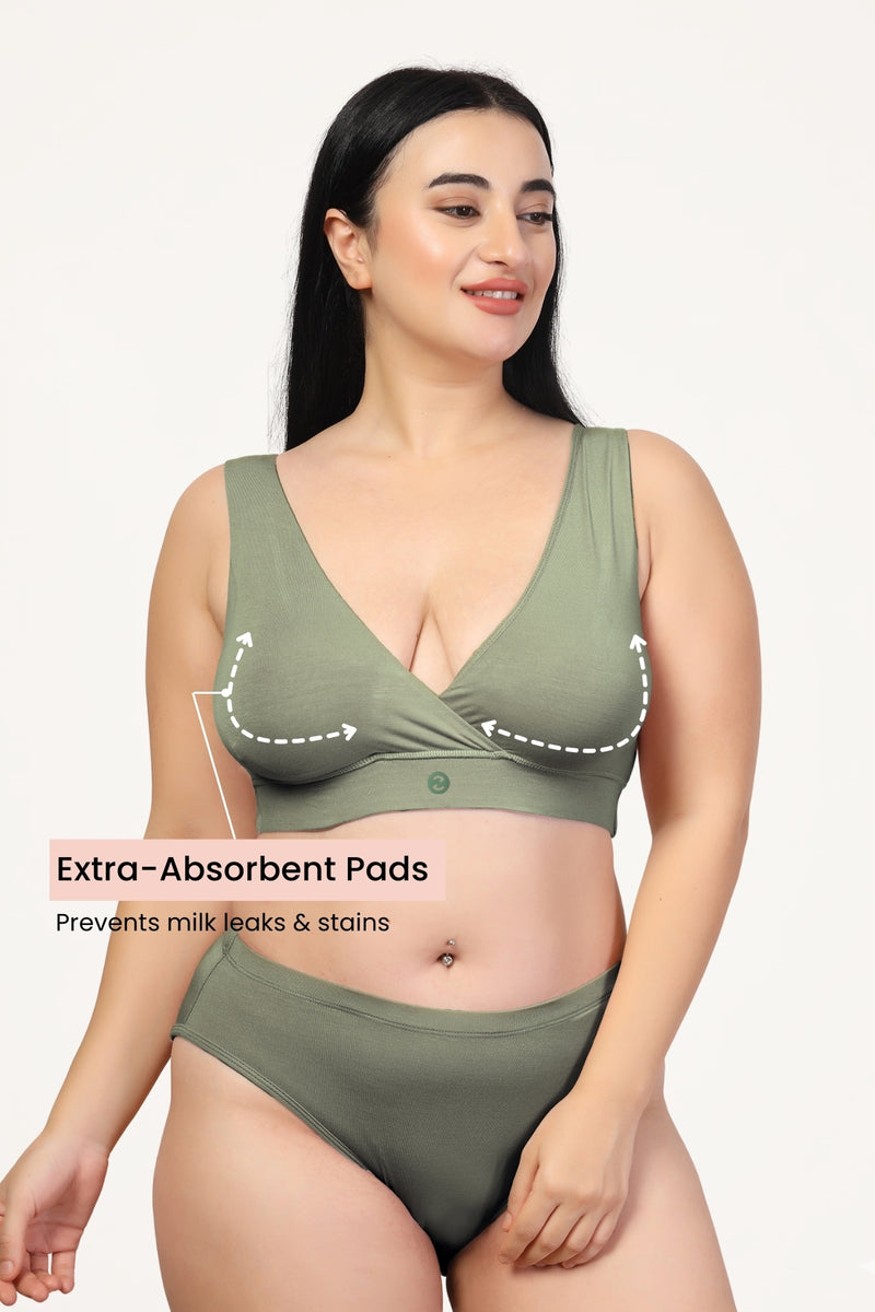 247 (Upgraded) Matcha Modal Padded Maternity Feeding Bra