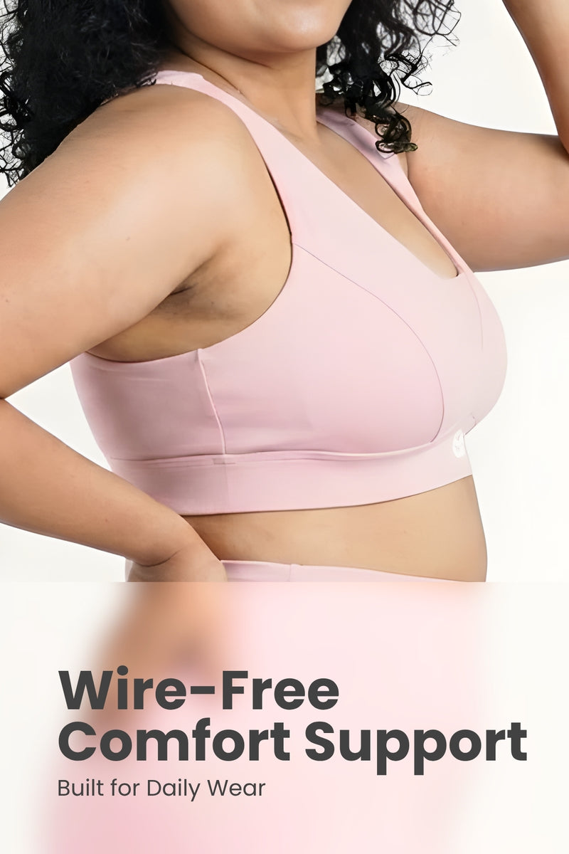 Fixed Padded Modal Maternity Bra with Support - Light Pink