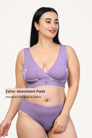 247 Lavender Modal Padded Maternity Feeding Bra