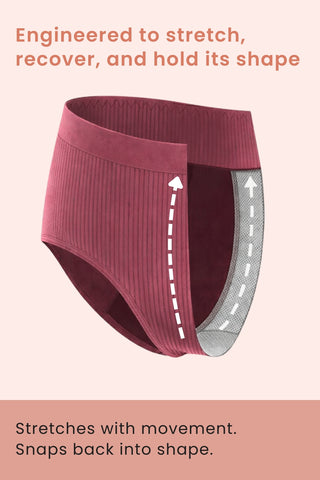 Sera Broad Rib Mid Rise Hipster - Blush